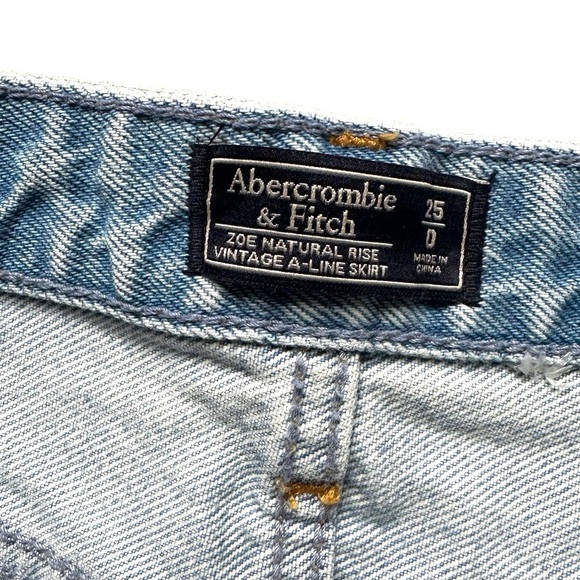 Abercrombie & Fitch Zoe Natural Rise Vintage A-Line Denim Skirt | Women’s 25 0 - Picture 4 of 6